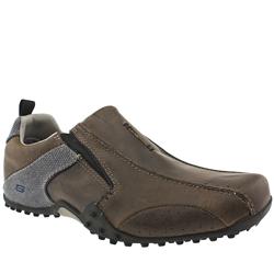 Skechers Male Urban Track Wynn Leather Upper Fashion Trainers in Brown