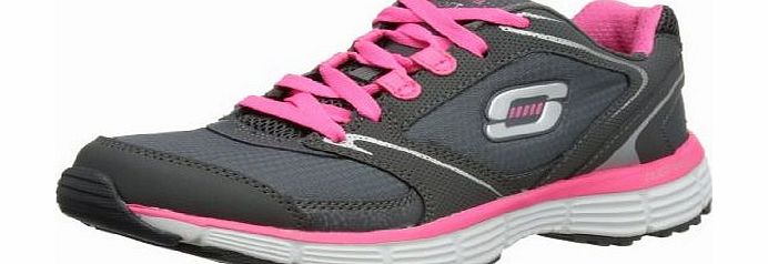 Skechers Womens Agility Rewind Charcoal/Hot Pink Low-Top Trainers 11696 6 UK, 39 EU