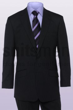 Black with Purple Stripe Dryden 2 Button