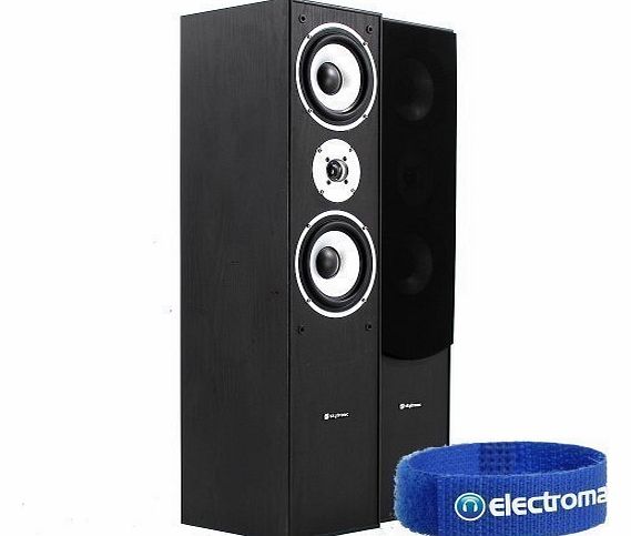 Skytronic 2x Skytronic Passive 3-Way HiFi Tower Speakers 350W