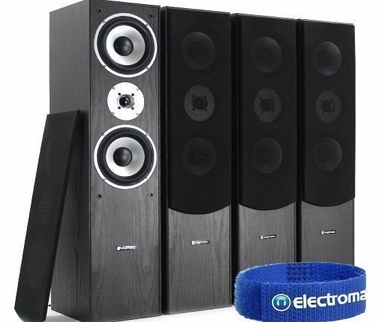 Skytronic 4x Skytronic Home Hi-Fi Stereo Tower Speakers 350W