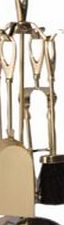 Slemcka Brass 5 Piece Fireplace Companion Set