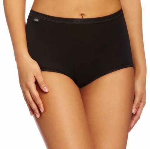 Sloggi Basic Maxi 3 Pack High Rise Womens Briefs Black Size 10