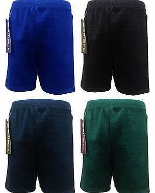 New Girls Cotton Lycra Short Cycle Sports P.E.Pe Gym Fitness Shorts Black Navy[Black M 7-8 Years]