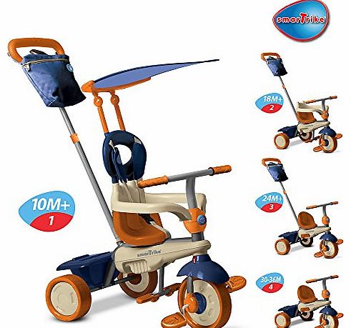 4-in-1 Vanilla Tricycle - Blue & Cream