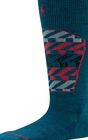 Smartwool Boys Ski Racer Sock - Deep Sea, Large (1-4.5)