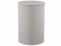 Atlanta large round grey metal waste bin, 30