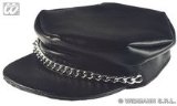 SMIFFYS MENS VILLAGE PEOPLE LEATHER LOOK BIKER CAP FANCY DRESS