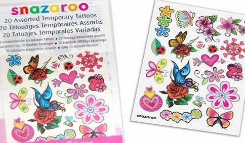 Snazaroo Girls Snazaroo Temporary Tattoos Childrens Face   Body Sticker Transfers