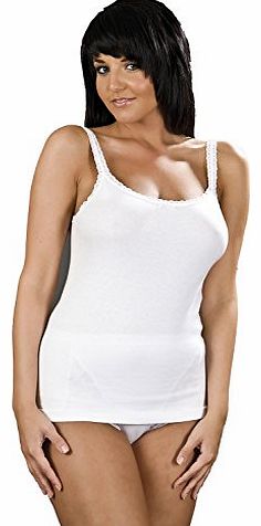 Socks Uwear Ladies La-Marquise Thermal Underwear Thin Strap Camisole Vest XL 18-20 Wht