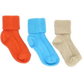 Sockshop Baby 3 Pair Turn Over Top 3-5.5 Baby - Multi Coloured