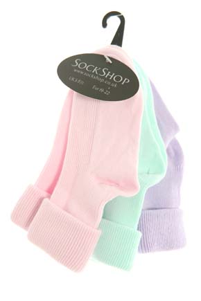 Sockshop Girls 3 Pair Turn Over Top Baby Sock