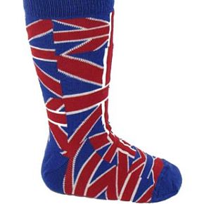 Sockshop Kids 1 Pair Union Jack Design Cotton Rich Socks 12.5-3.5 Kids - Red/blue