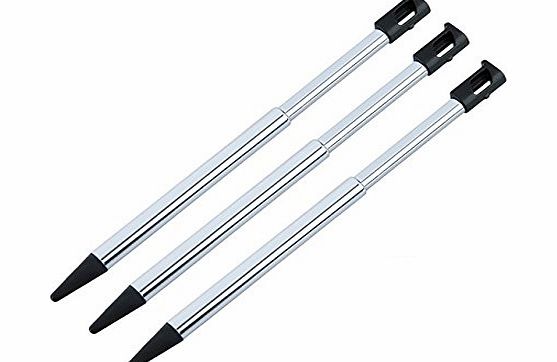 SODIAL(R) 3 Pcs Silver Tone Black Plastic Stylus for Nintendo 3ds