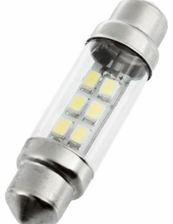 SODIAL(R) 38mm White 6 SMD LED Car Interior Dome Light Lamp Bulb DC 12V New