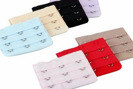 SODIAL(R) 7pcs Colorful 3x3 Hooks Bra Strap Clasp Extenders Extension Lingerie