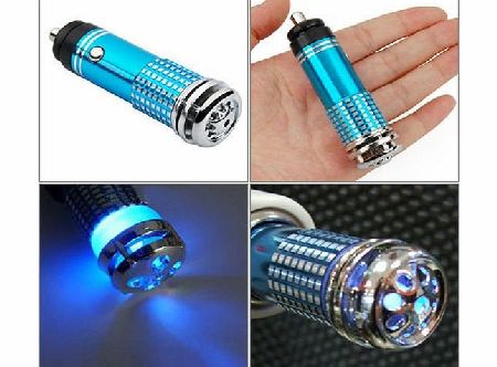 SODIAL(R) NEW BLUE MINI AUTO CAR AIR PURIFIER FRESHENER IONIZER OXYGEN BAR