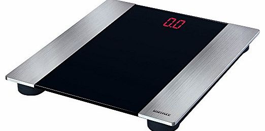 Soehnle 63536 Linea Brushed Steel and Digital Personal Bathroom Scale, Black