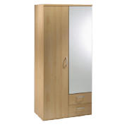 2 Door 2 Drawer Wardrobe, Beech effect