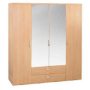 4 door 2 drawer wardrobe, beech