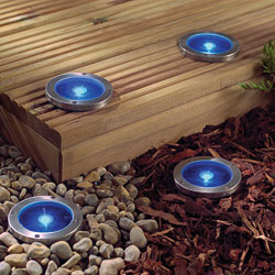 Powered LED Deck Lights Blue x4