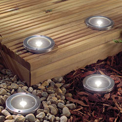 Powered LED Deck Lights White x4