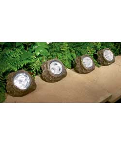 Solar Rock Lights - Set of 4