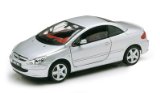 Solido Peugeot 307CC in silver 1/18th scale model car