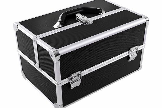 Songmics-Display Songmics Black Aluminium Lockable Cosmetics and Make-up Beauty Carry Case Nail Tech Hair Salon Jewel