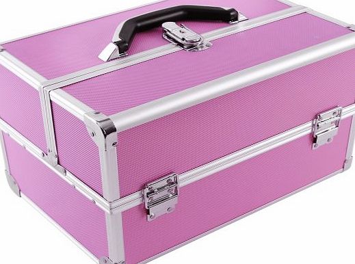 Songmics-Display Songmics Pink Aluminium Lockable Cosmetics and Make-up Beauty Carry Case Nail Tech Hair Salon Jewelr