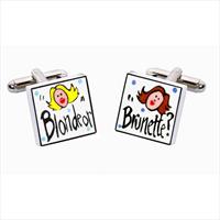 Sonia Spencer Blonde Or Brunette Bone China Cufflinks by