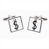 Sonia Spencer Dollar Signs Bone China Cufflinks by