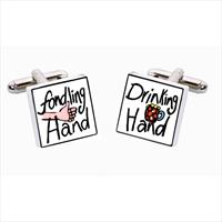 Sonia Spencer Drinking Hand Bone China Cufflinks by