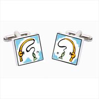 Sonia Spencer Fishing Rod Bone China Cufflinks by