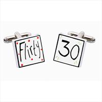 Sonia Spencer Flirty 30 Bone China Cufflinks by