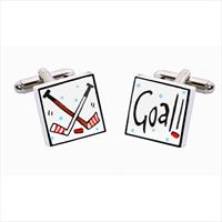 Sonia Spencer Hockey Goal Bone China Cufflinks by