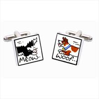 Sonia Spencer Meow Woof Bone China Cufflinks by