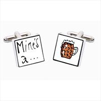 Mines A Pint Bone China Cufflinks by