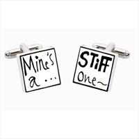 Sonia Spencer Mines A Stiff One Bone China Cufflinks by