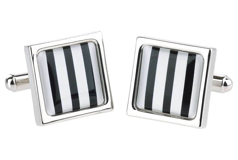 Sonia Spencer Monochrome Bold Stripe Cufflinks by Sonia Spencer