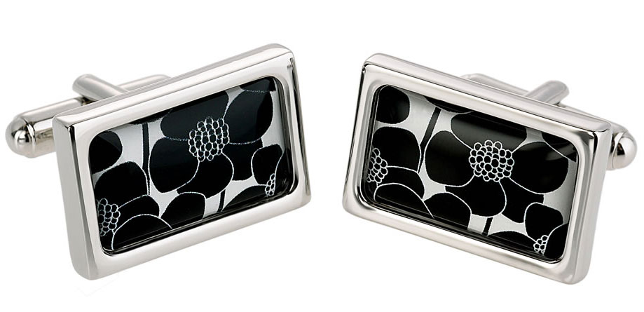 Sonia Spencer Monochrome Poppy Cufflinks by Sonia Spencer