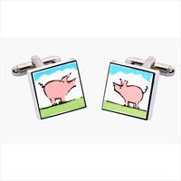 Pig Bone China Cufflinks by