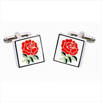 Sonia Spencer Red Rose Bone China Cufflinks by