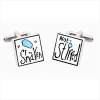 Sonia Spencer Shaken Not Stirred Bone China Cufflinks by