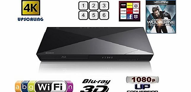 Sony BDPS6200B.CEK - BDPS6200B.CEK 3D Blu Ray Player - 3D Blu Ray Player 4K Scaler Black WiFi HDMI USB - 