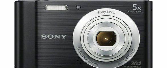 Sony DSCW800 Compact Digital Camera - Black (20.1 MP, 5x Optical Zoom)