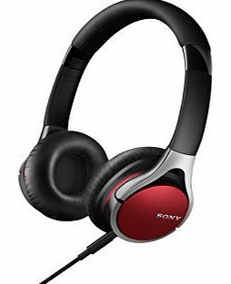 MDR10RC Overhead Lightweight Folding Headphones - Red