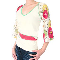 Flower V Neck Top