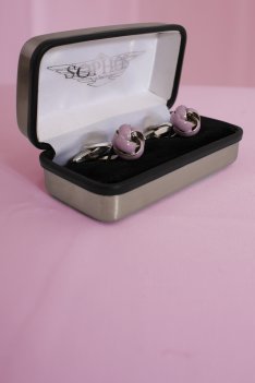 Sophos Lilac Rhodium Knot Cuff Link