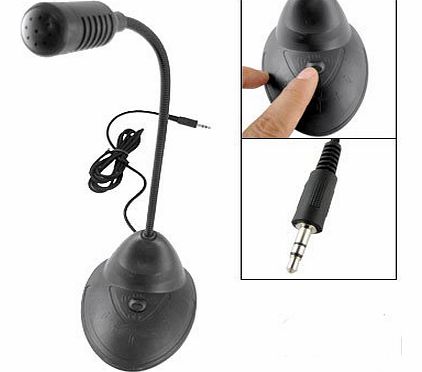 Portable Desktop Steel Gooseneck Multimedia PC Computer Microphone w/ 3.5mm Plug